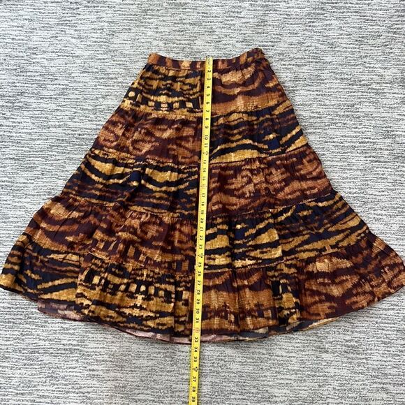 NWT ULLA JOHNSON Tiered Silk Midi Skirt - Multicolour. Size 8 - Picture 10 of 15
